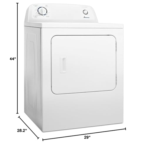 AMANA NED4655EW 6.5 Cu. Ft. Front Load Electric Dryer, White, 11 Drying Cycles-105350