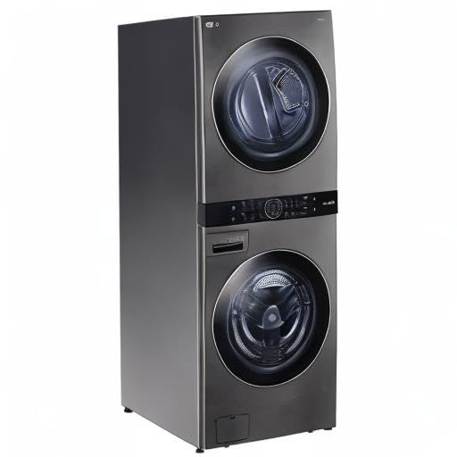 LG WKEX200HBA 27 Inch Smart Electric Single Unit WashTower with 4.5 cu. ft. Washer Capacity, 7.4 cu. ft. Dryer Capacity
