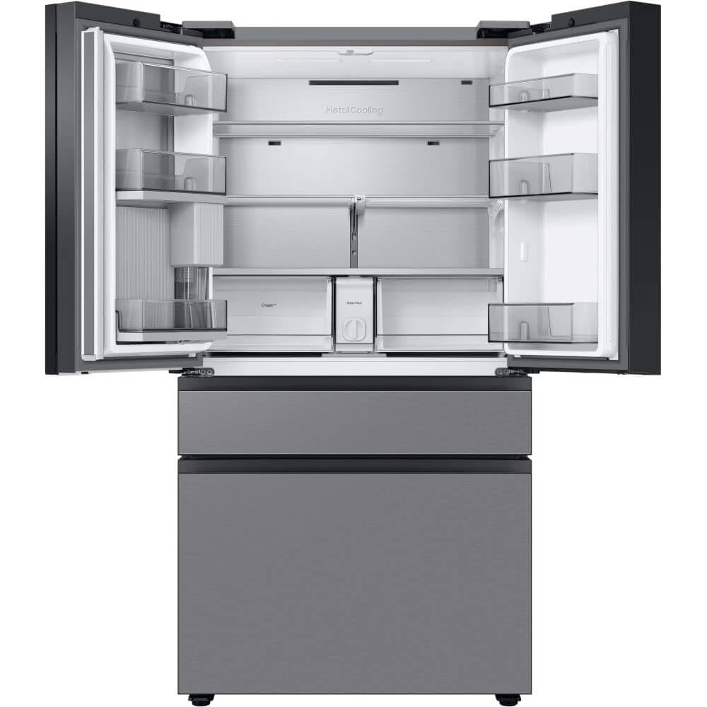 Samsung Bespoke 23 cu. ft. 4-Door French Door Smart Refrigerator with Beverage Center in Stainless Steel, Counter Depth