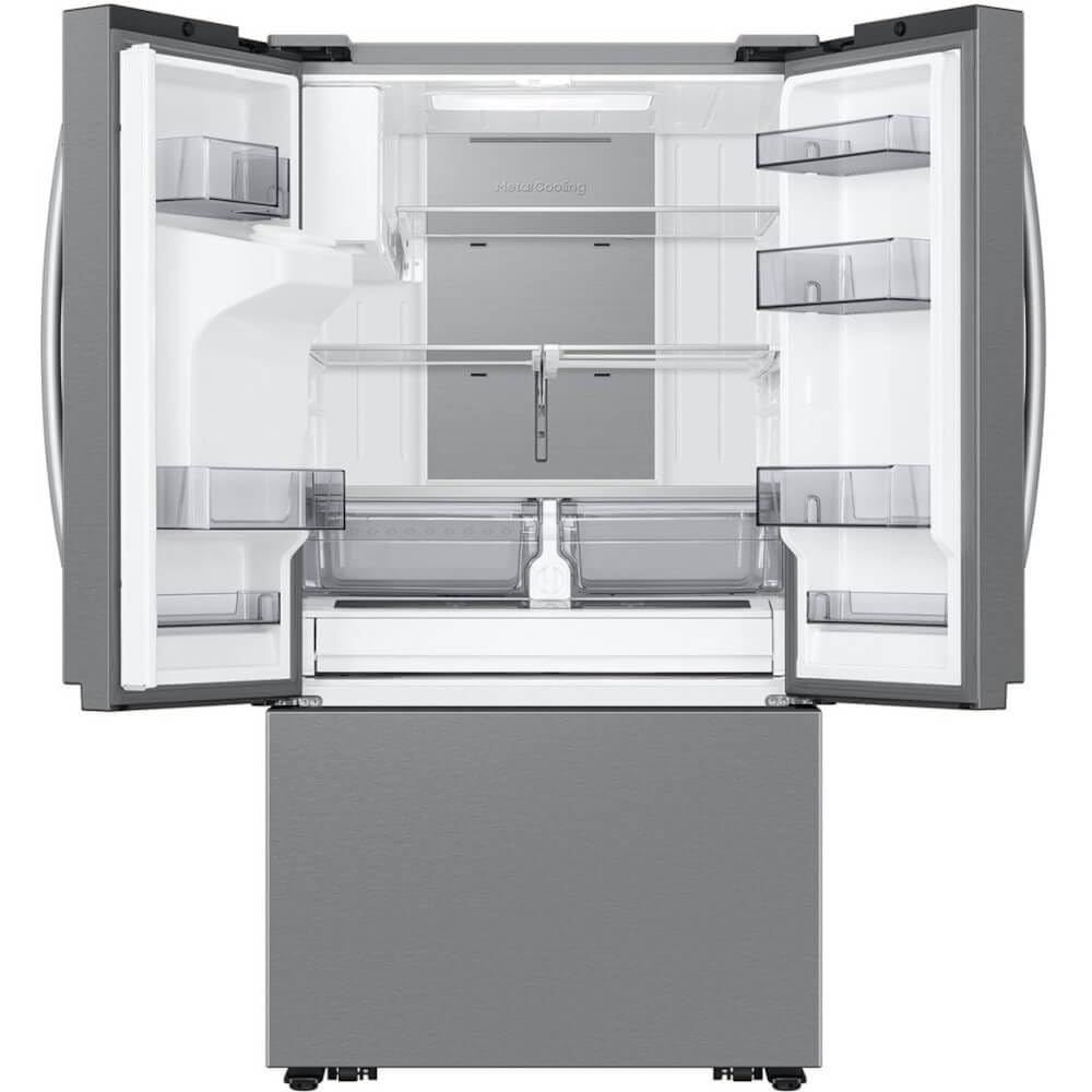 36" 3-Door Fridge with Ice/water dispenser and Freezer Ice Maker