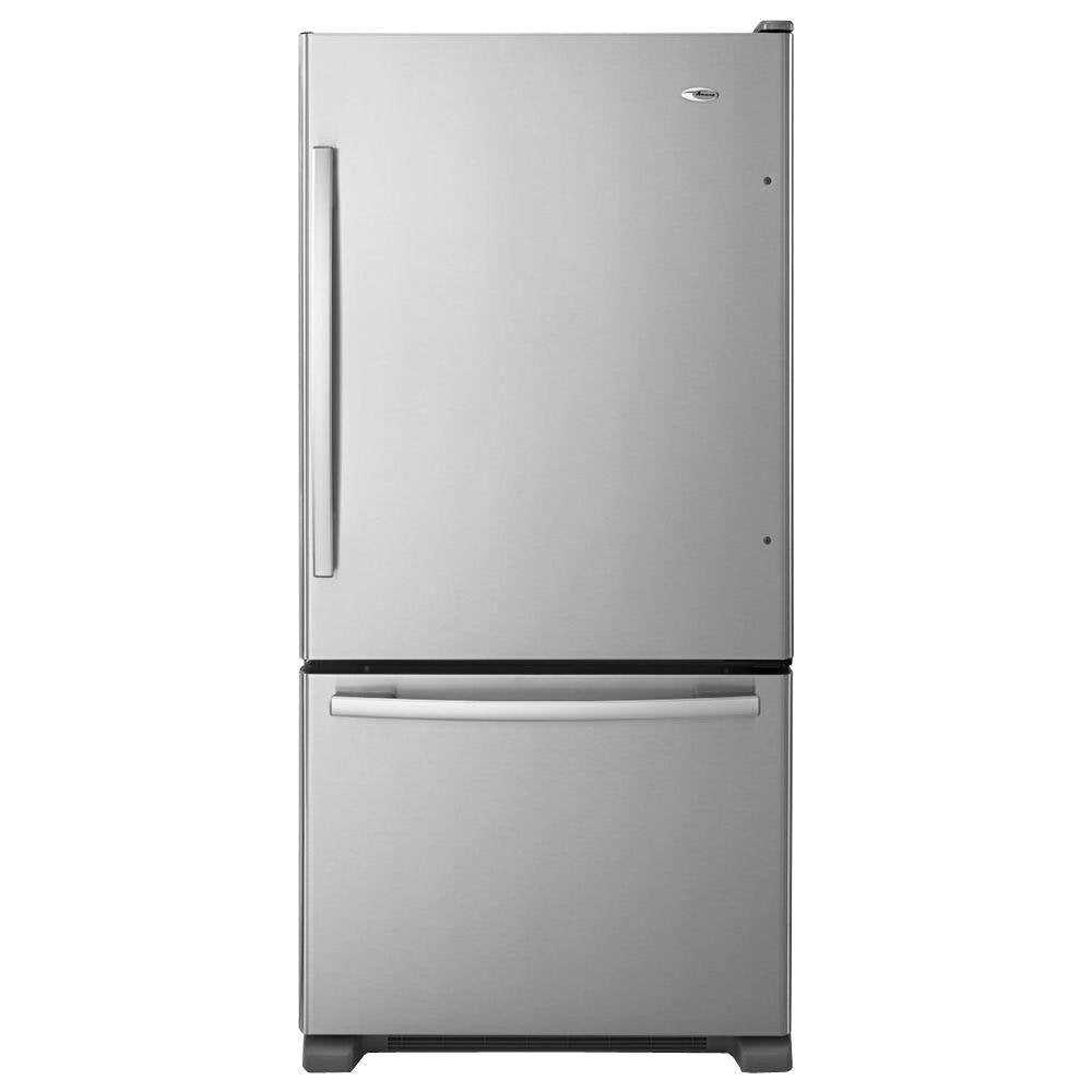 Amana ABB2224BRM 21.9 Cu. Ft. Stainless Steel Bottom Freezer Refrigerator - Energy Star