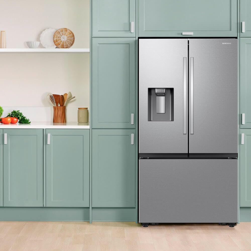 36" 3-Door Fridge with Ice/water dispenser and Freezer Ice Maker