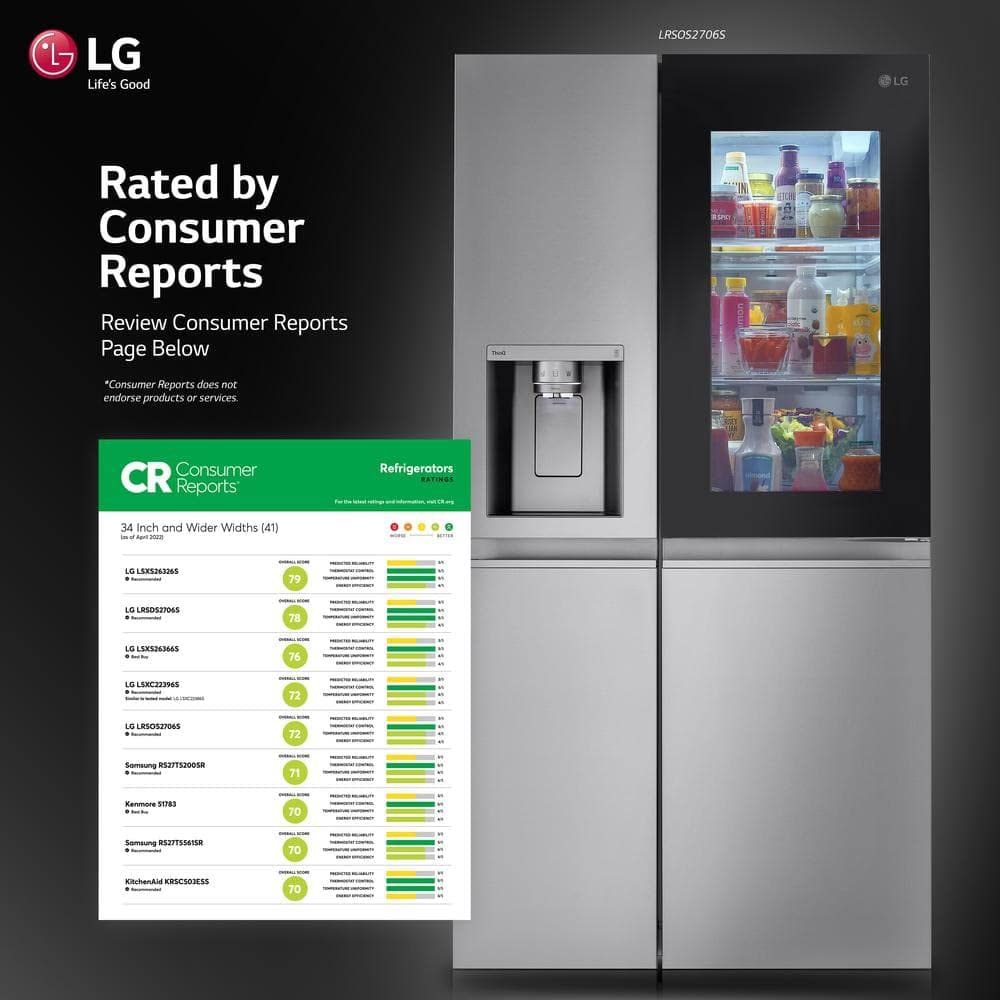 27 cu. ft. Side-By-Side InstaView™ Refrigerator