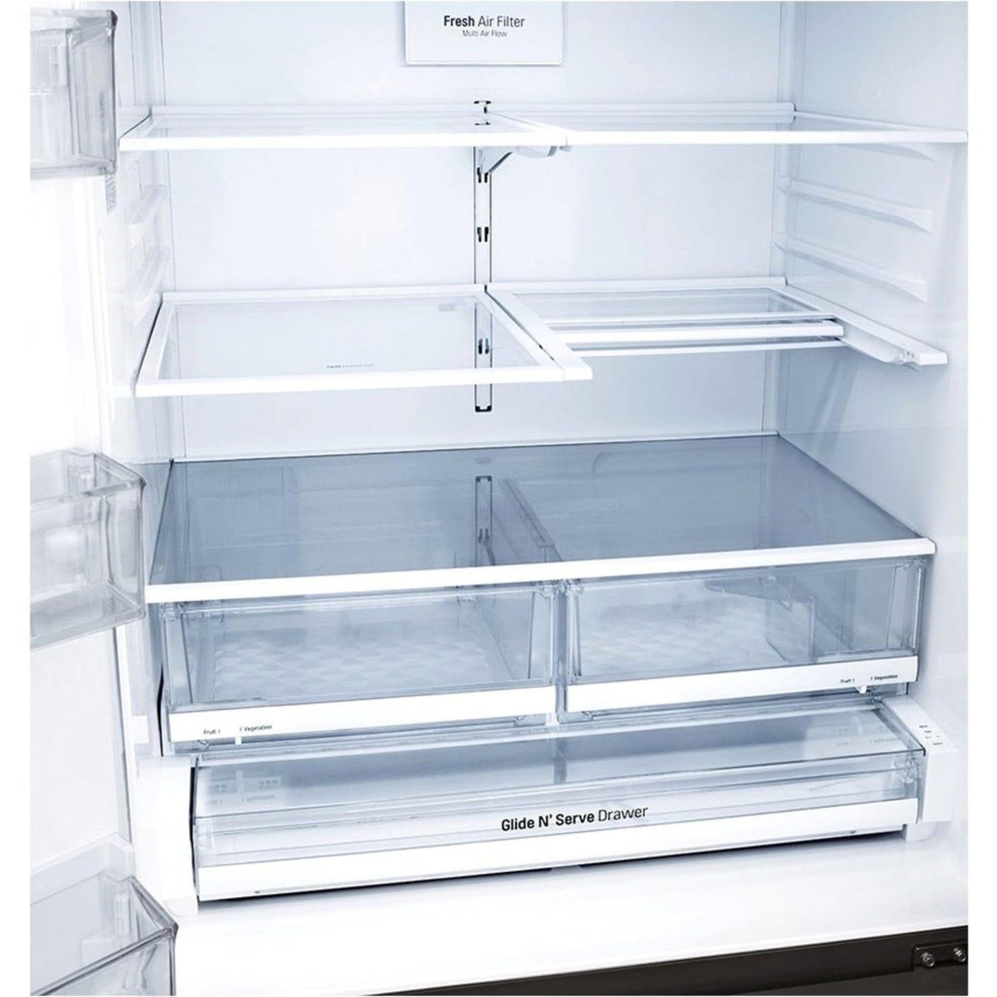 LG 28 cu.ft. Smart wi-fi Enabled French Door Refrigerator - 27.80 ft³ - French Door - 18.60 ft³ Net Refrigerator Capacity - 9.20 ft³ Net Freezer Capacity - Black Stainless Steel - Smooth - LED Light