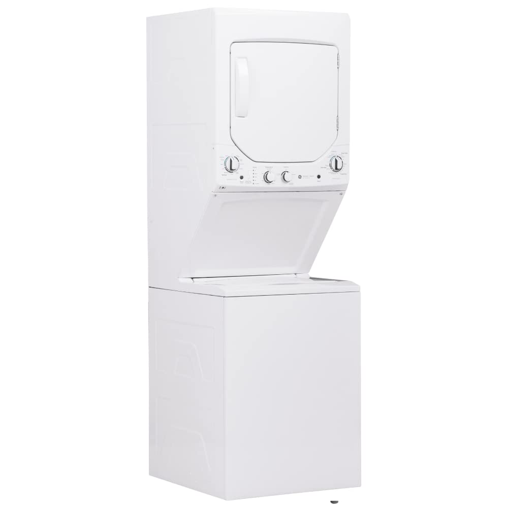 GE GUD24GSSMWW Unitized Spacemaker 2.3 Washer with Stainless Steel Basket and 4.4 Cu. Ft. Capacity Gas Dryer, White