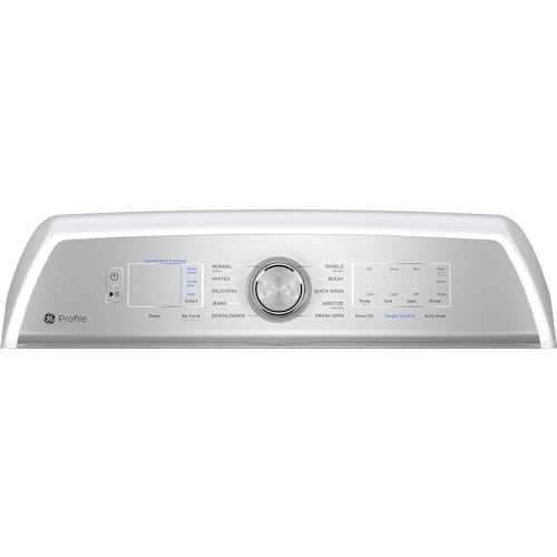 GE Profile PTW605BSRWS 4.9 Cu. Ft. White Washer with Smarter Wash Technology and FlexDispense