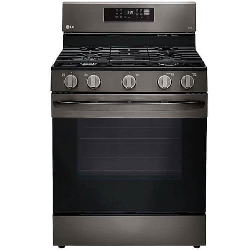LG 5.8 Cu. Ft. PrintProof Black Stainless Steel Smart Gas Single Oven Range With AirFry