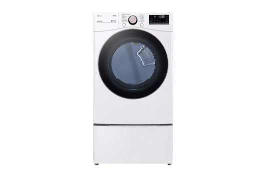 LG 7.4 Cubic Feet Ultra Large Capacity Smart Wi-Fi Enabled Front Load Gas Dryer with TurboSteam Technology and Built-In Intelligence (White)