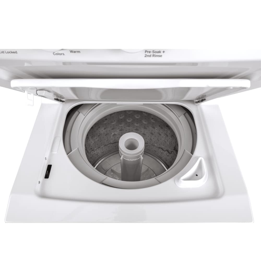 GE GUD24GSSMWW Unitized Spacemaker 2.3 Washer with Stainless Steel Basket and 4.4 Cu. Ft. Capacity Gas Dryer, White